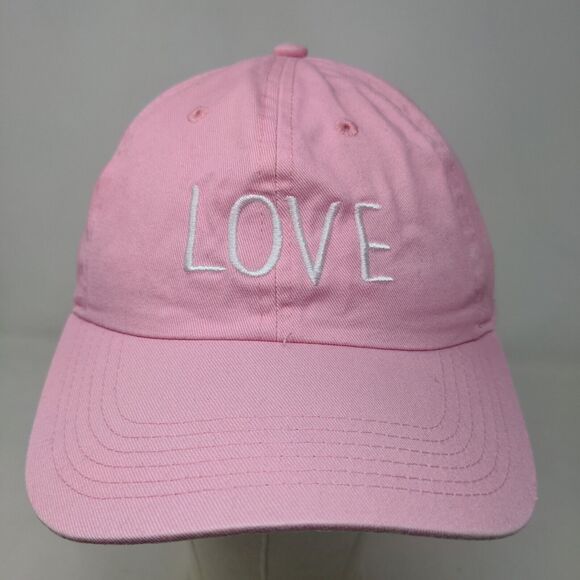 Unbranded Women's Slideback Hat Pink Adjustable Embroidered LOVE Logo - Picture 2 of 6